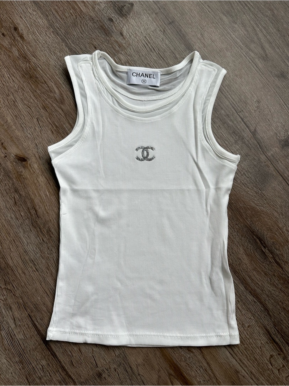 CHANEL White Tank Top